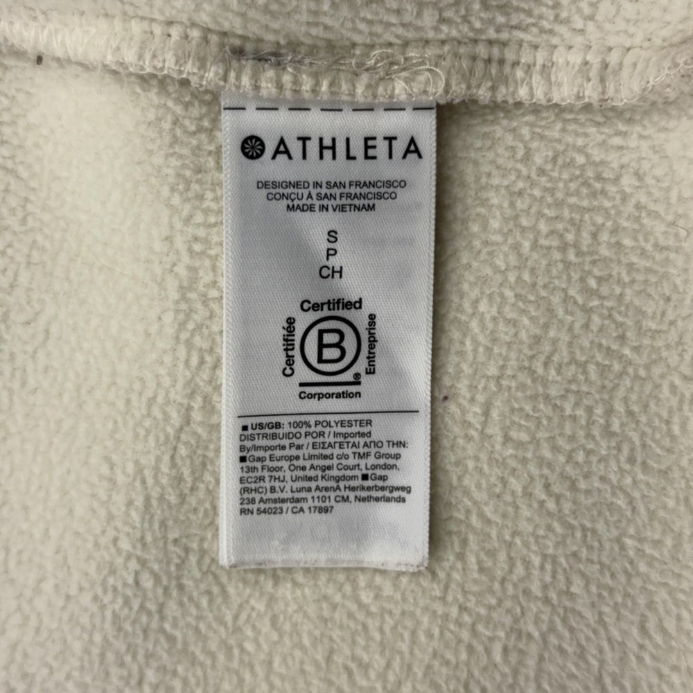 Athleta Jacket Womens Small Cream In The Clouds Fleece Sherpa Full Zip Cozy Warm - Picture 10 of 12
